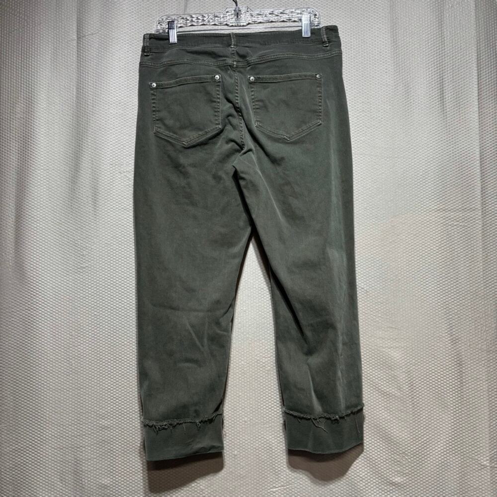 J. Jill Denim Olive Green Authentic Fit Cropped Jean Casual Cuffed Size 10 - Picture 8 of 10